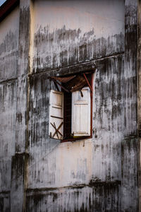 Low angle view of abandoned building