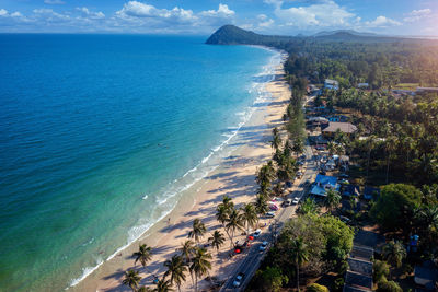 High angle view of beach