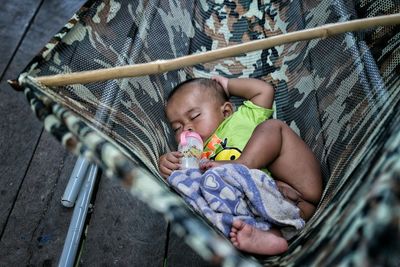 Full length of cute baby girl outdoors