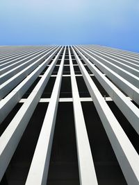 Low angle view of modern building against clear sky