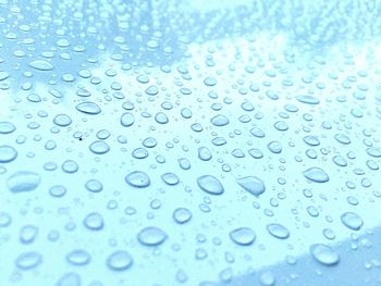 Full frame shot of wet table during rainy season