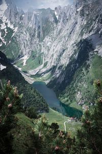 Scenic view of snowcapped mountains