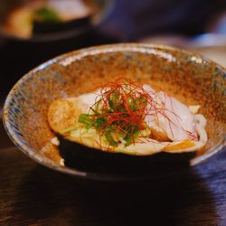 High angle view of food in bowl