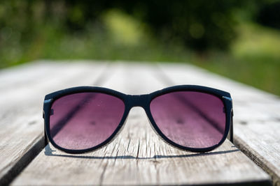 Close-up of sunglasses on table