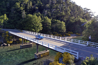 High angle view of bridge over river