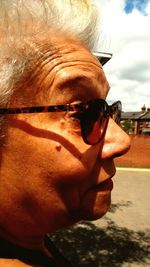 Close-up of man wearing sunglasses