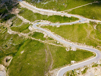 High angle view of road