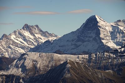 Scenic view of snowcapped mountains against sky at bernese highlands