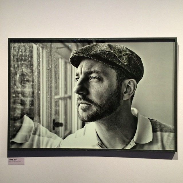 one person, front view, indoors, portrait, looking at camera, headshot, close-up, person, young men, young adult, human representation, human face, wall - building feature, contemplation, focus on foreground, art, beard, auto post production filter, head and shoulders