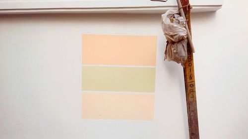 Color swatch on white wall