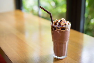 Close-up of drink on table