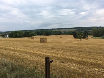 Agricultural field against sky