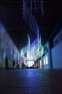 Illuminated lamp at night