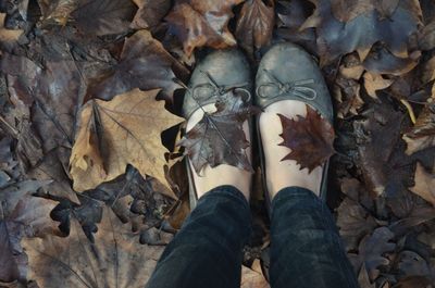 Low section of woman standing on ground