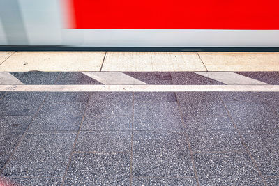 High angle view of zebra crossing on street