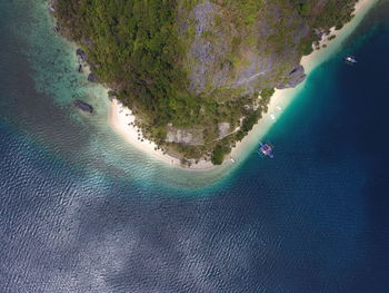 High angle view of sea shore