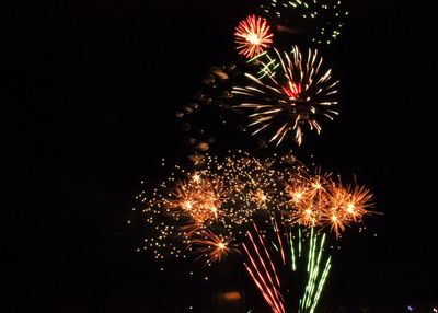 Low angle view of firework display