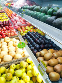 Various fruits for sale at market stall