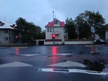 Road with buildings in background