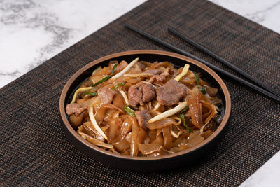 Close-up of food in bowl on table