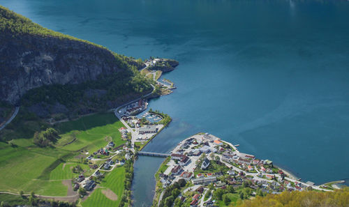 High angle view of sea