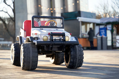 Vintage car on road in city