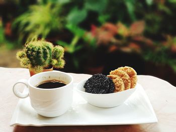 Close-up of coffee on table