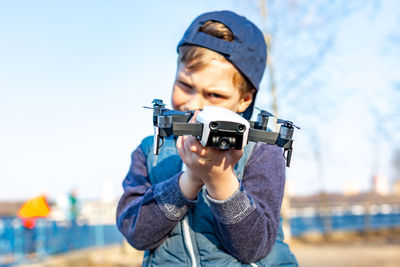 Portrait of man photographing