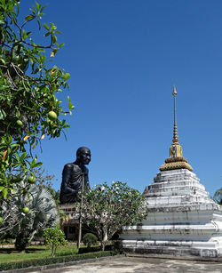 Traditional building against clear blue sky