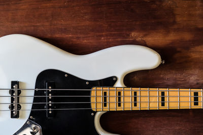 High angle view of guitar