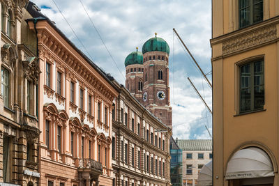 Low angle view of buildings against sky