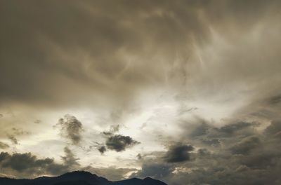 Low angle view of storm clouds in sky
