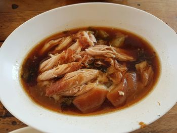 Close-up of soup in bowl