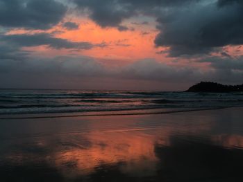 View of sea against cloudy sky