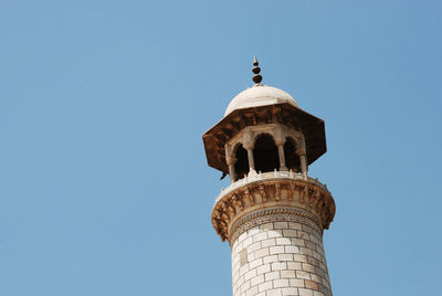 Low angle view of cathedral against clear blue sky