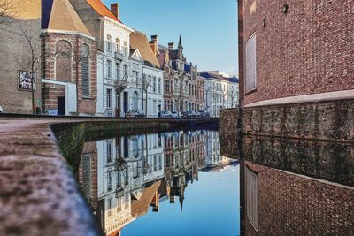 Reflection of buildings in water