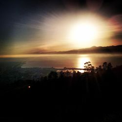 Scenic view of calm sea at sunset