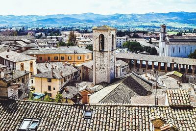 High angle view of townscape