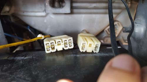 High angle view of man having food