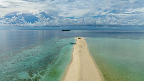 Tropical landscape with a beautiful beach. timba timba islet. tun sakaran marine park.  malaysia.