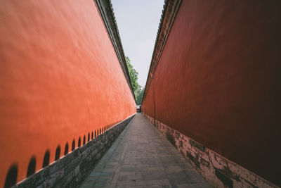 Narrow alley amidst buildings against sky