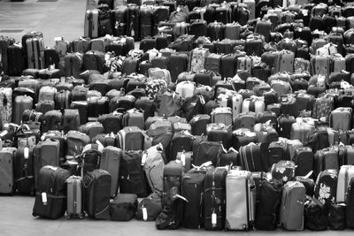 Luggage on footpath