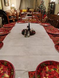 Red flowers on table