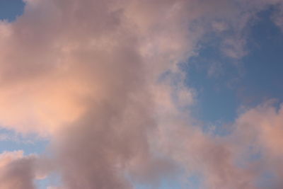 Low angle view of cloudy sky during sunset