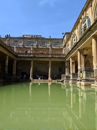 Reflection of buildings in water