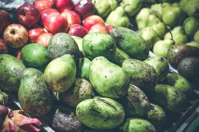 High angle view of fruits for sale