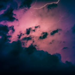 Low angle view of cloudscape against sky during sunset