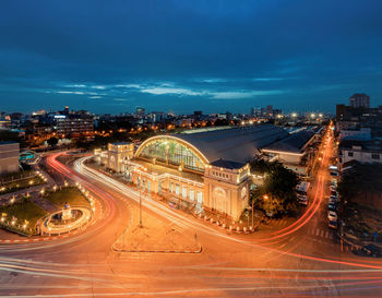 Cityscape against sky at night