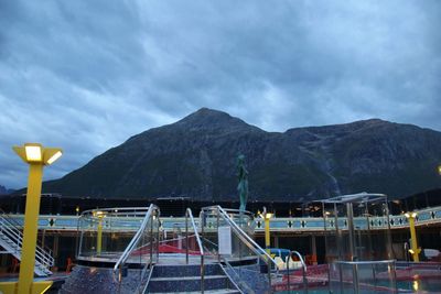 Scenic view of lake against mountains