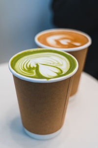 Close-up of coffee on table